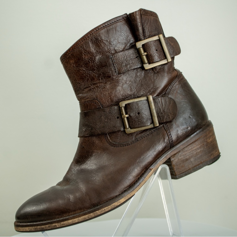 Seychelles Weekenders Brown Leather Ankle Side Zip Boots Women’s Booties Size 8 - Picture 4 of 13